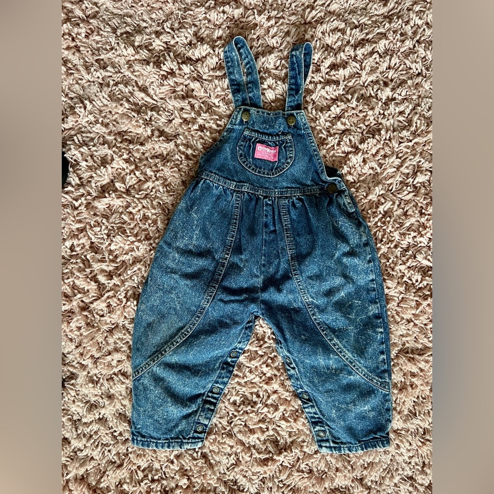 Vintage Oshkosh bubble overalls acid wash